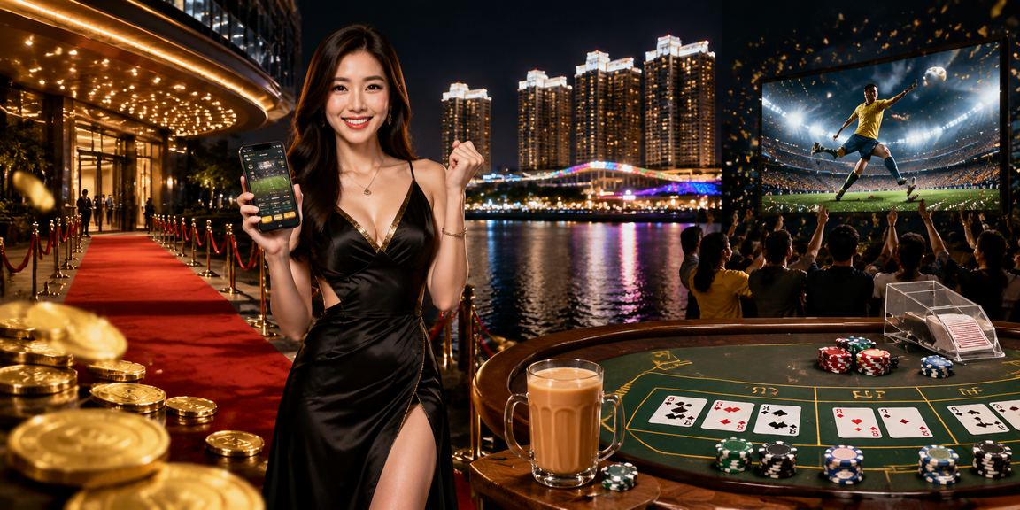 Meja baccarat mewah di Genting Highlands dengan suasana kasino berkelas dan pemain aktif